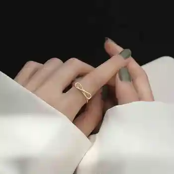 Lihtne Joon Vibu Vibu-sõlm Kulla Värvi hõbedaseks Reguleeritav Sõrme Sõrmus Naistele Romantiline Ehted Magus korea Kingitus
