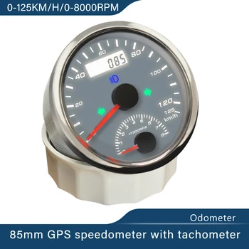 Universal 60 km/h 125 km/h, 200 km/h 125 MPH 200 MPH GPS Tahhomeeter Spidomeeter 0-4000 MIN-0-8000 p / MIN 85mm GPS Antenn 12V 24V